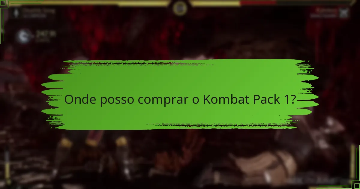 Quais personagens estão disponíveis no Kombat Pack 1?
